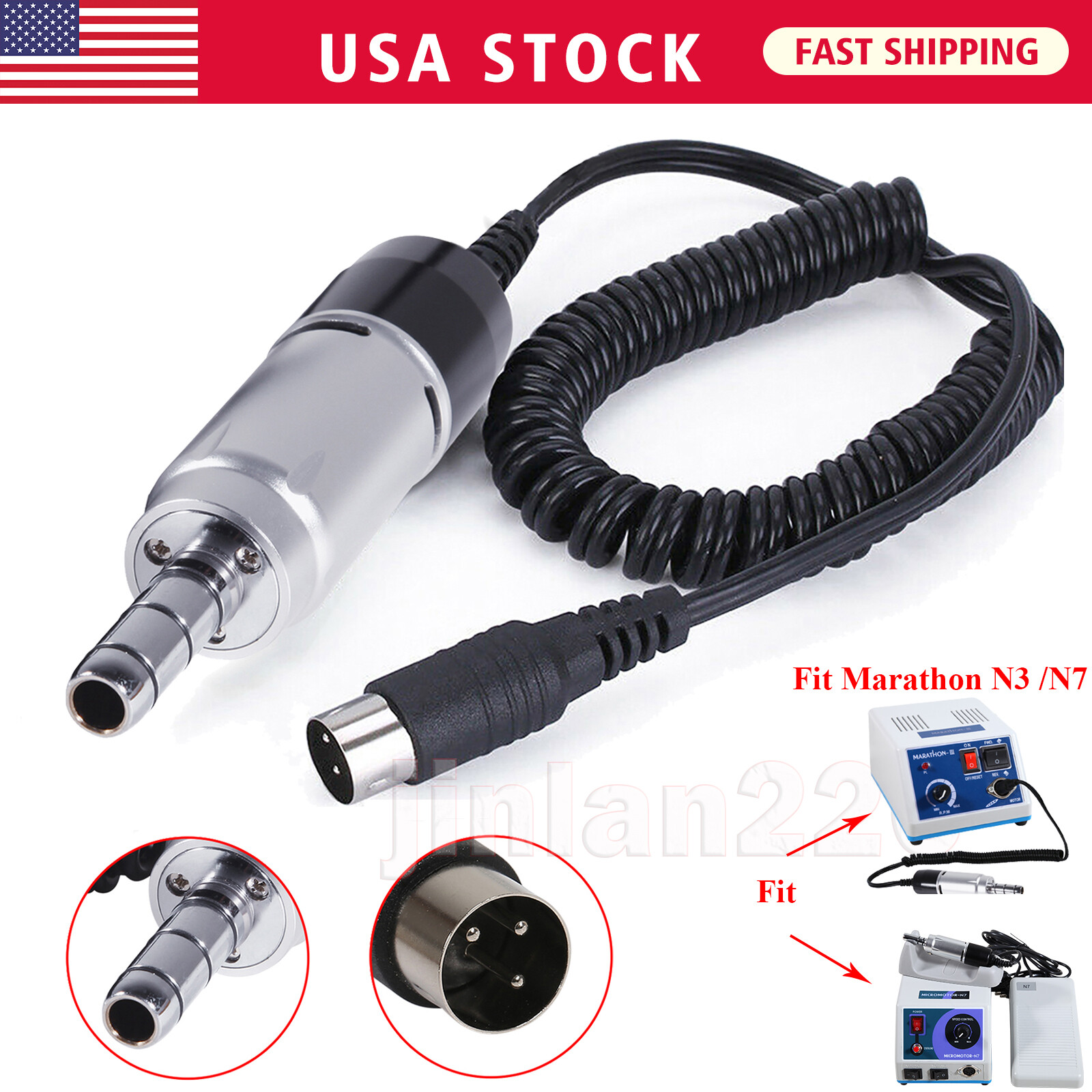 Dental Lab Marathon Electric Micromotor Polishing Unit / 35K rpm Motor Handpiece