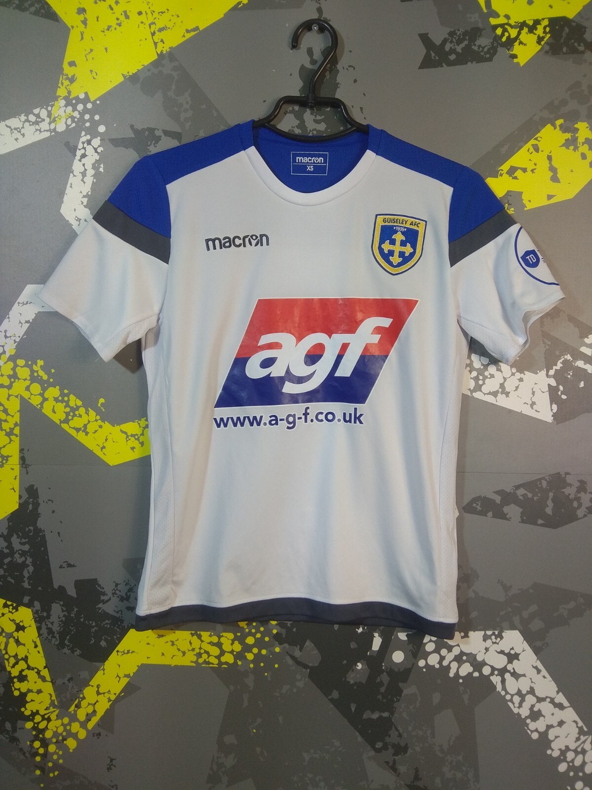 Guiseley AFC Jersey Football Soccer Shirt White Macron Trikot Men Size XS ig93