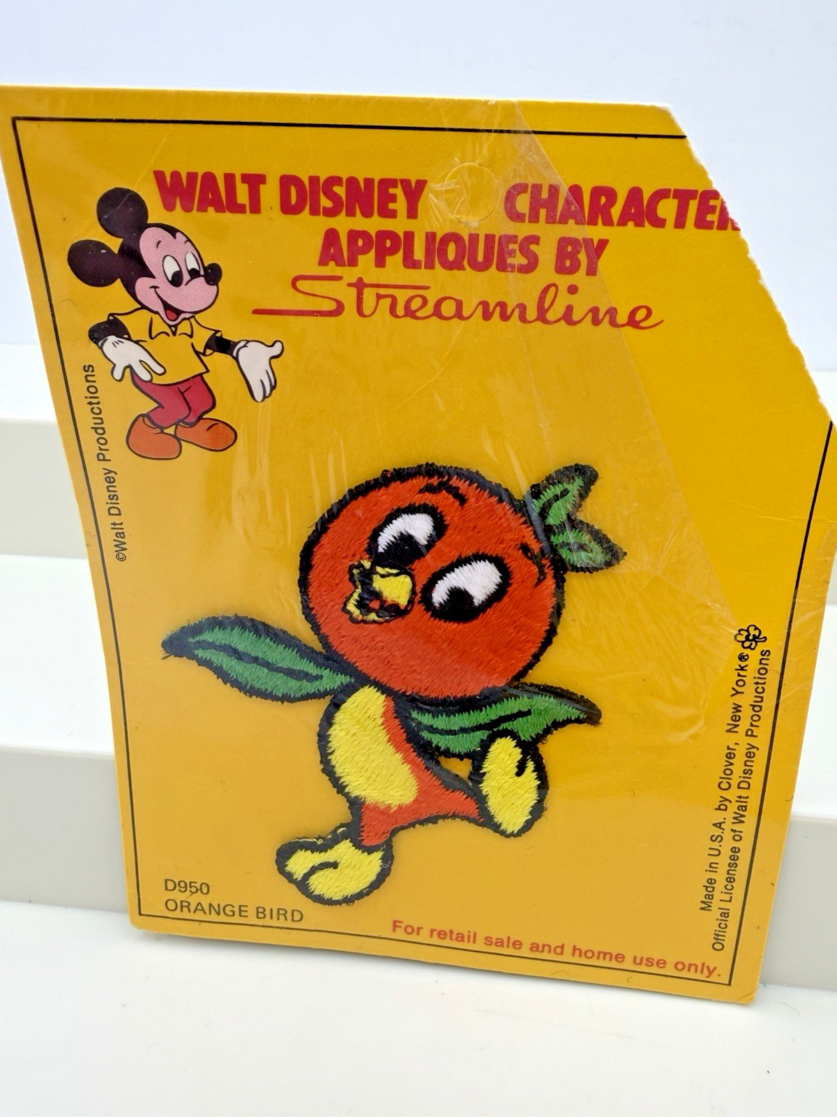 Vintage Walt Disney Orange Bird Character Patch Appliqués By Streamline D950