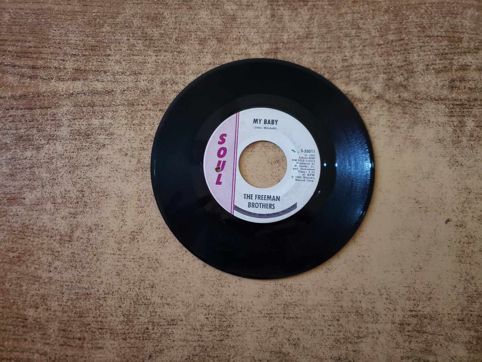 RARE 1960s VG++ FREEMAN Brothers* – My Baby / Beautiful Brown Eyes 35011 45