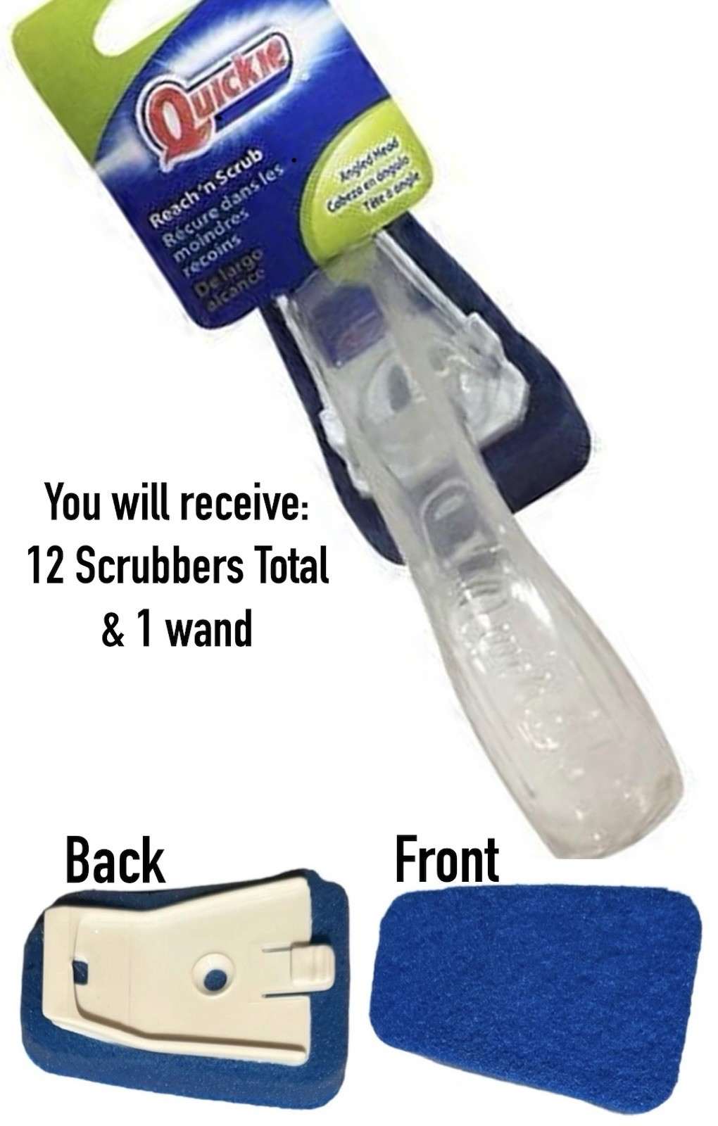 Quickie Homepro Reach N Scrub Dishwand And 12 Sponge Refill Scrapers LOT RARE