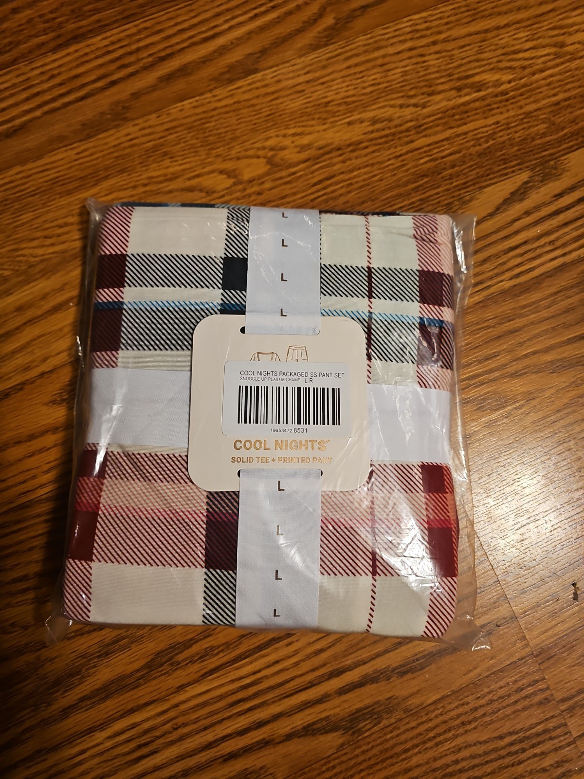 Soma Cool Nights Pajama Set - Snuggle Up Plaid - Size L - New With Tags