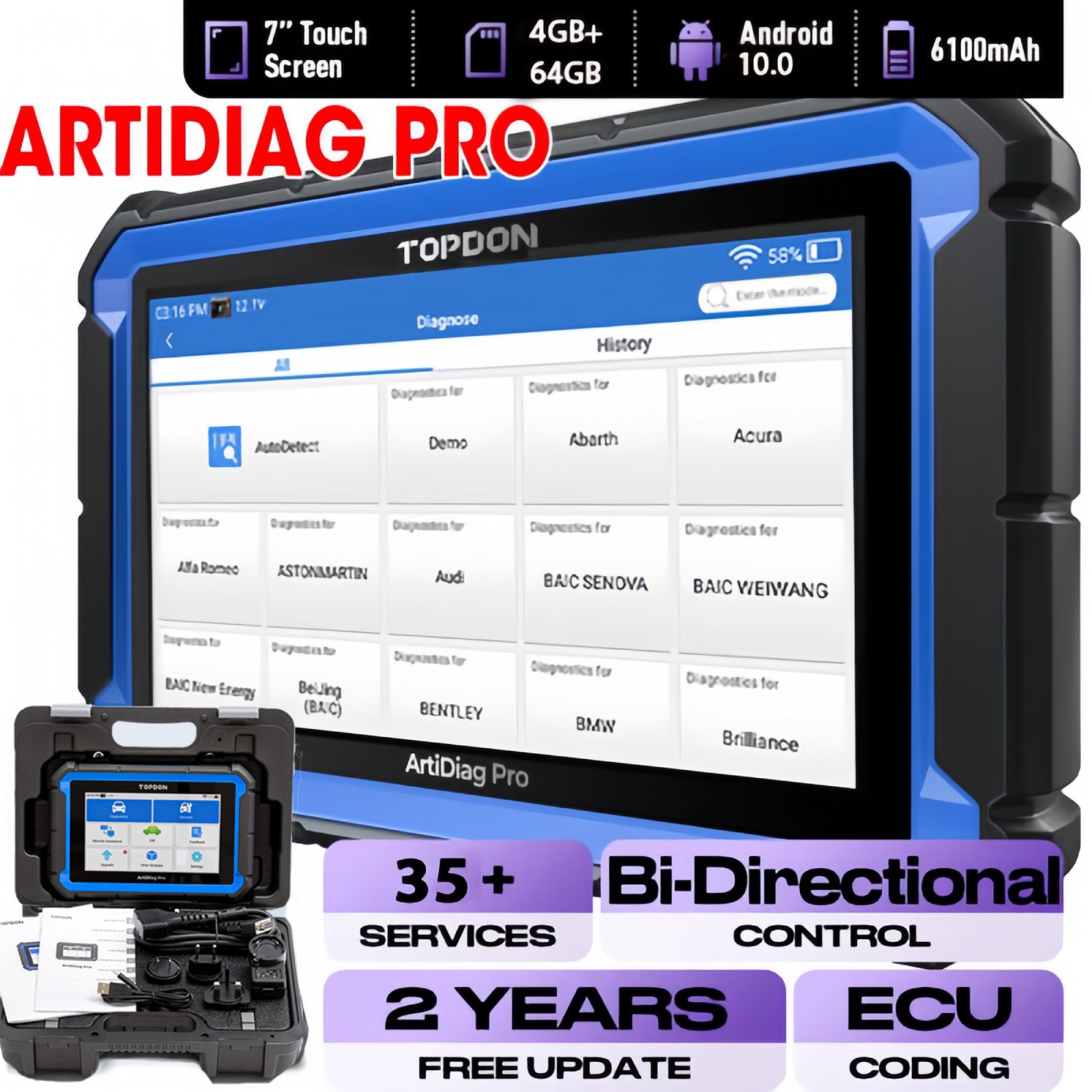 2026 TOPDON ArtiDiag PRO V2.0 Car Diagnostic Scanner Full System Diagnostic Tool