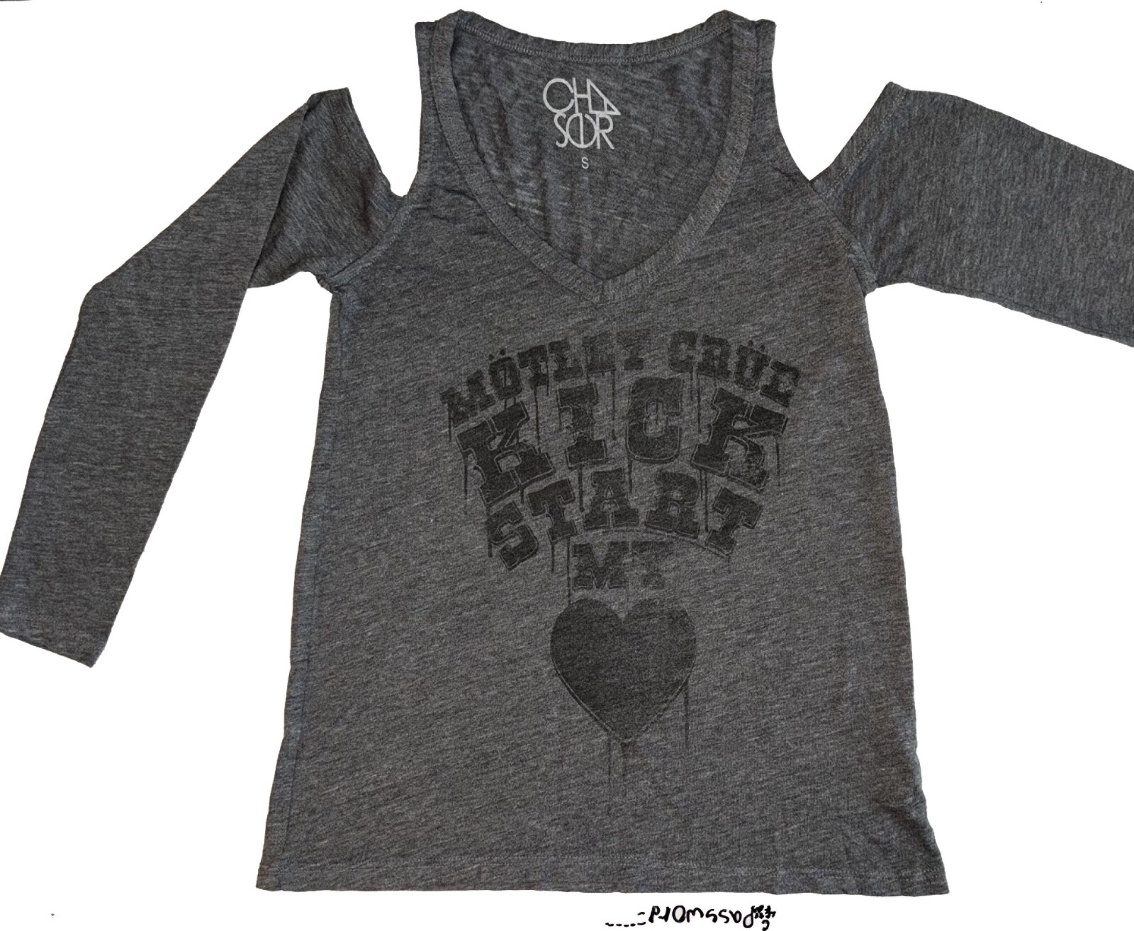 Motley Crue Kickstart my Heart Long Sleeve  t-shirt by Chaser Brand  Rock Tee