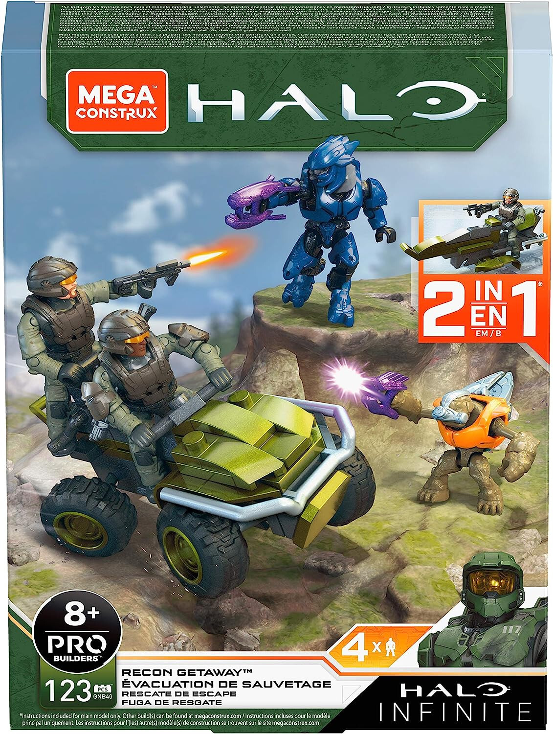 Halo Mega Construx Infinite Recon Getaway NEW  SEALED BOX PLUS FREE BONUS FIGURE