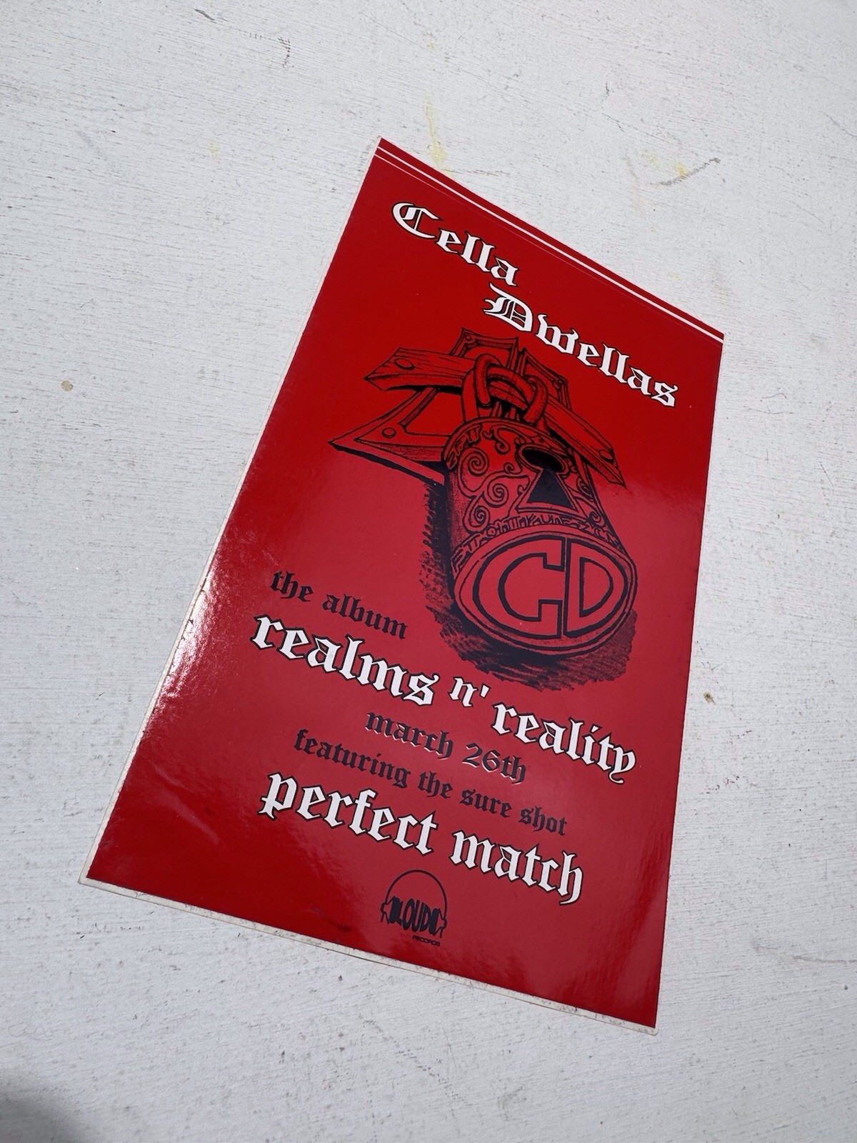 Cella Dwellas Realms \'N Reality 1996 Sticker RARE 90s Rap Hip-Hop Promo