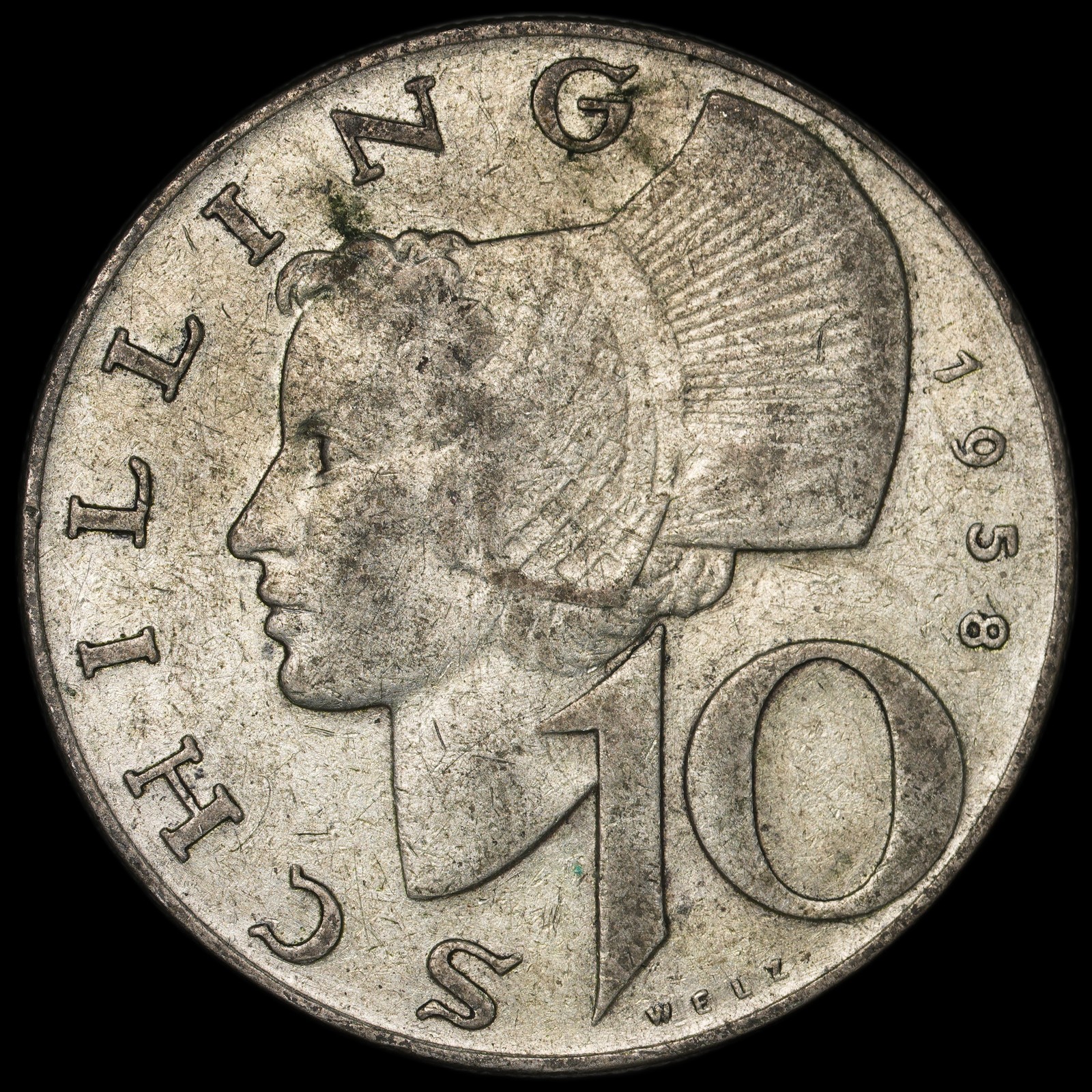 Austria - 10 Schilling - 1958 - KM#2882 - Silver .640 - 0.154 ASW