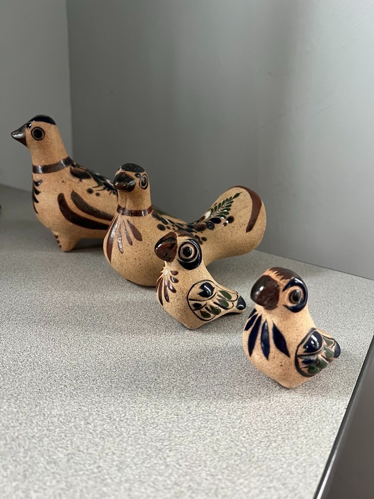 VTG Netzi Mexico Tonala Pottery Bird Figurine Family Set VTG Netzi Mexico Tonala Pottery Bird Figurine Family Set
