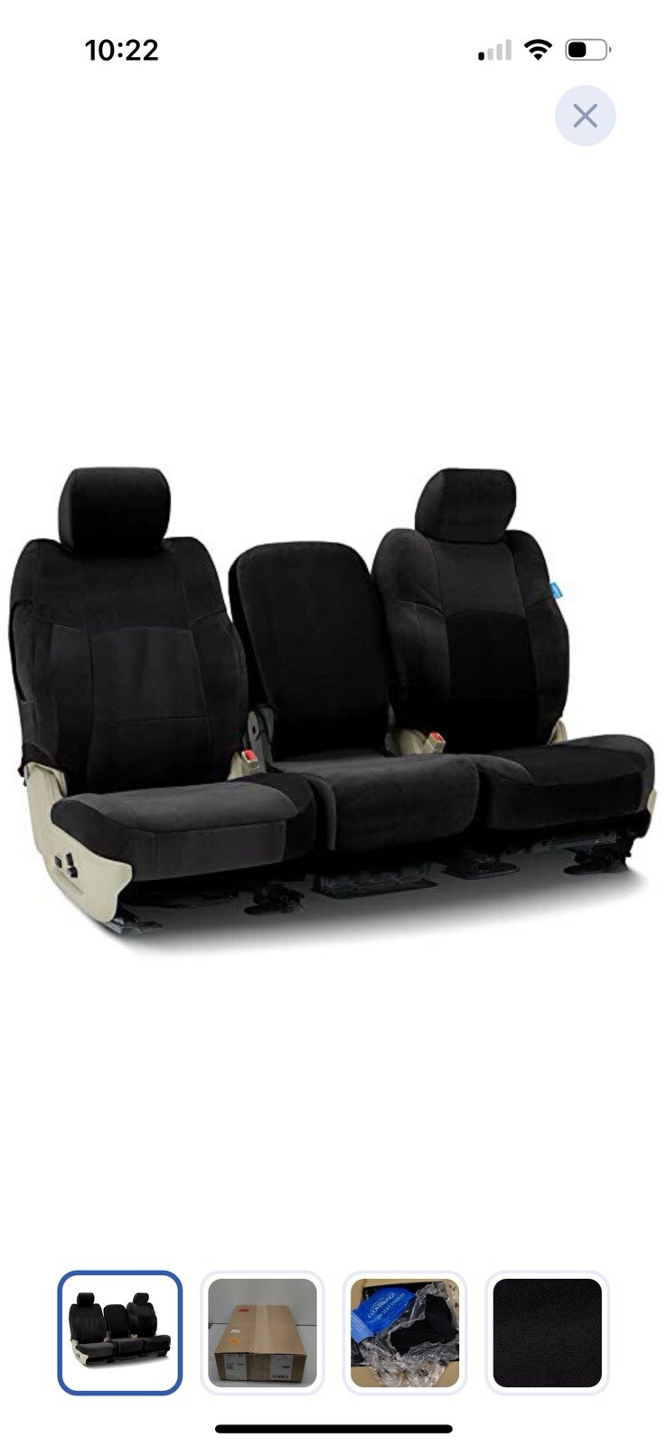 Coverking Custom Velour Seat Cover for Hyundai, 1 Row, Black