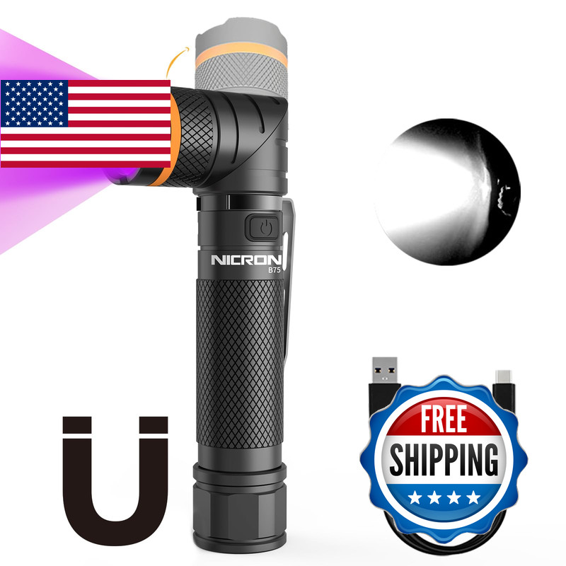 Nicron B75 High Power Uv Flashlight Rechargeable Led 1000 Lumens 395Nm Nicron B75 High Power Uv Flashlight Rechargeable Led 1000 Lumens 395Nm