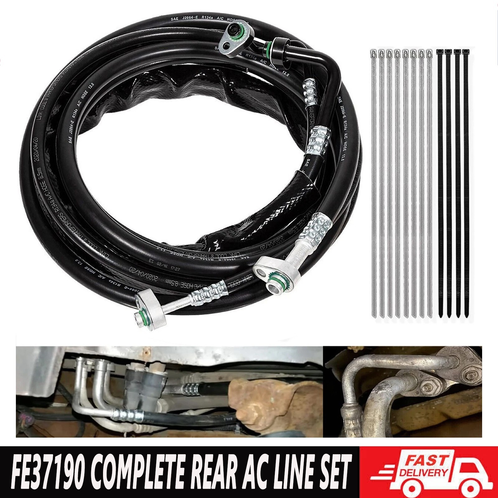 FE37190 Rear AC Line Auxiliary Set for Ford Explorer 2011-2016 Flex MKT13-19