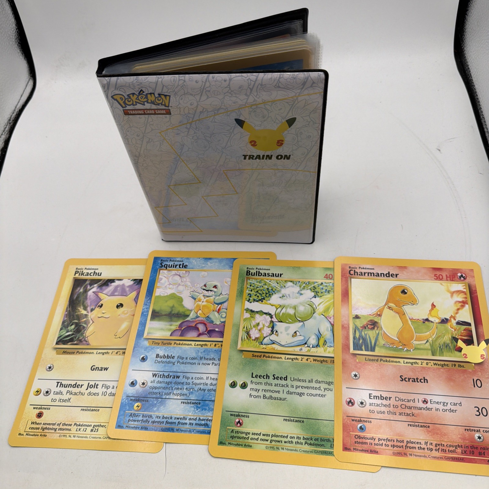 Pokemon 25th Anniversary First Partner Jumbo Binder Complete Set - 25 Cards +3 Pokemon 25th Anniversary First Partner Jumbo Binder Complete Set - 25 Cards +3