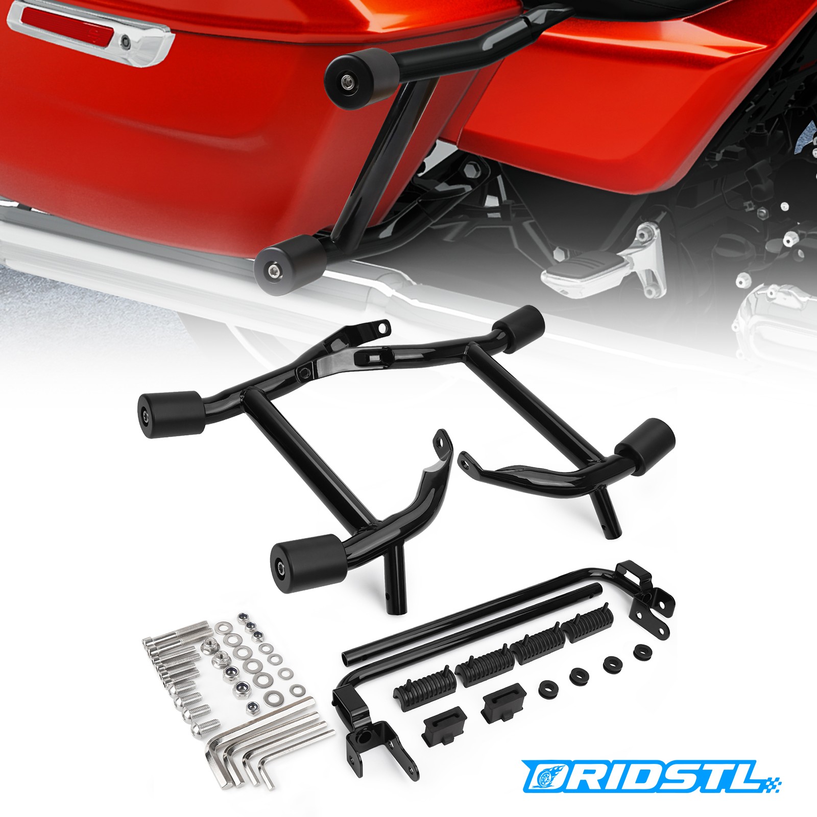 Tip-Over Crash Bar For 2023-2026 Harley Road Street Glide Saddlebag Guard Rails