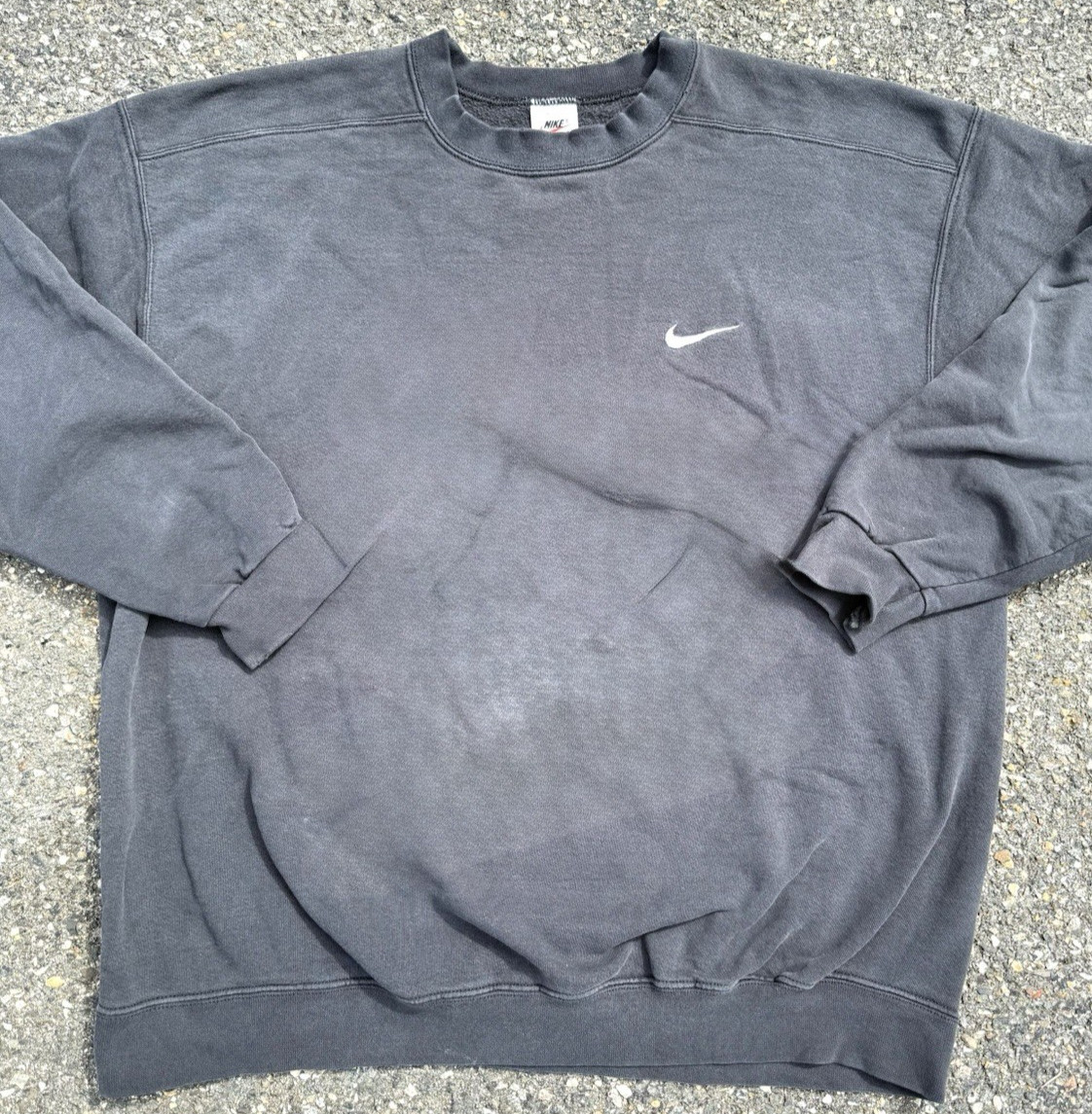 Vintage Nike Swoosh 90s Streetwear Crewneck Sweatshirt Size XL Black