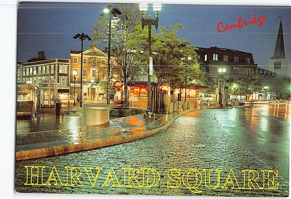 Postcard Harvard Square At Night Cambridge Massachusetts USA