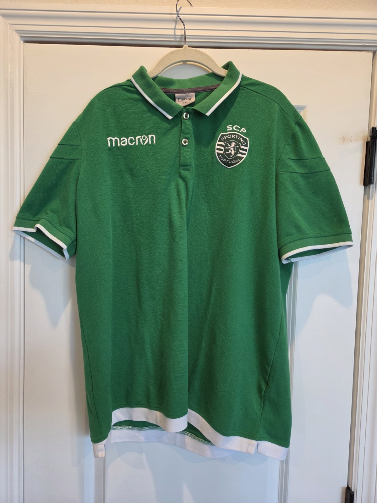 Macron SCP Sporting Portugal Polo Shirt Men’s Sz 3 XL Football Soccer Green, Vgc Macron SCP Sporting Portugal Polo Shirt Men’s Sz 3 XL Football Soccer Green, Vgc