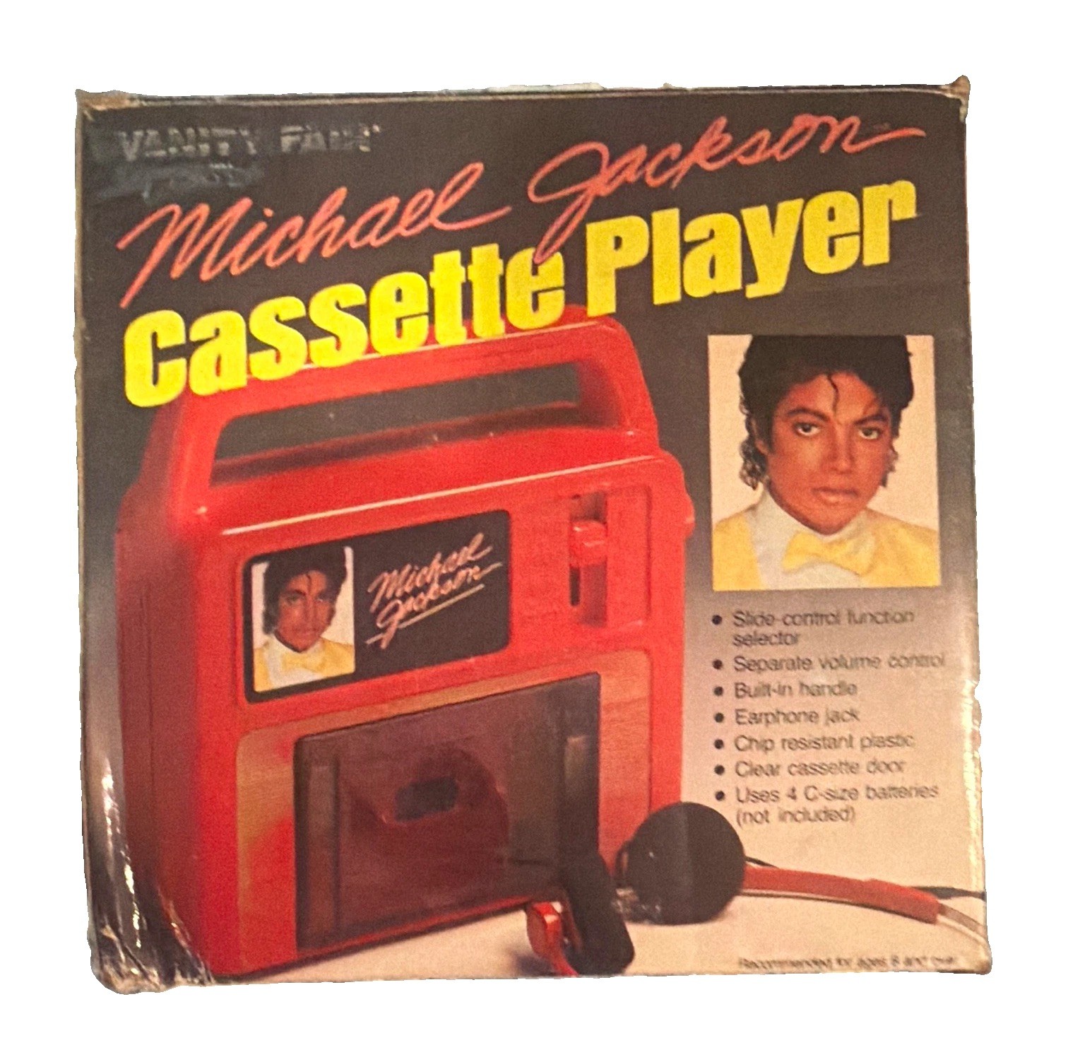 CRAZY RARE -NEW IN BOX 1984 Vintage Vanity Fair Michael Jackson Cassette Player CRAZY RARE -NEW IN BOX 1984 Vintage Vanity Fair Michael Jackson Cassette Player