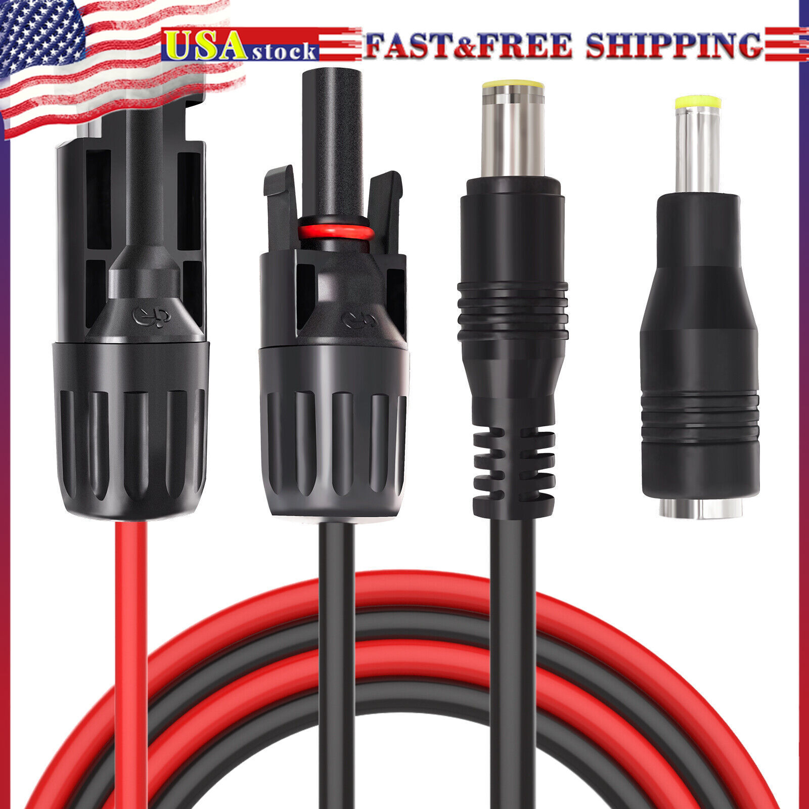 Solar Panel Connector to DC 8mm Adapter Extension Cable 16 AWG with DC 5.5mmx2.5 Solar Panel Connector to DC 8mm Adapter Extension Cable 16 AWG with DC 5.5mmx2.5