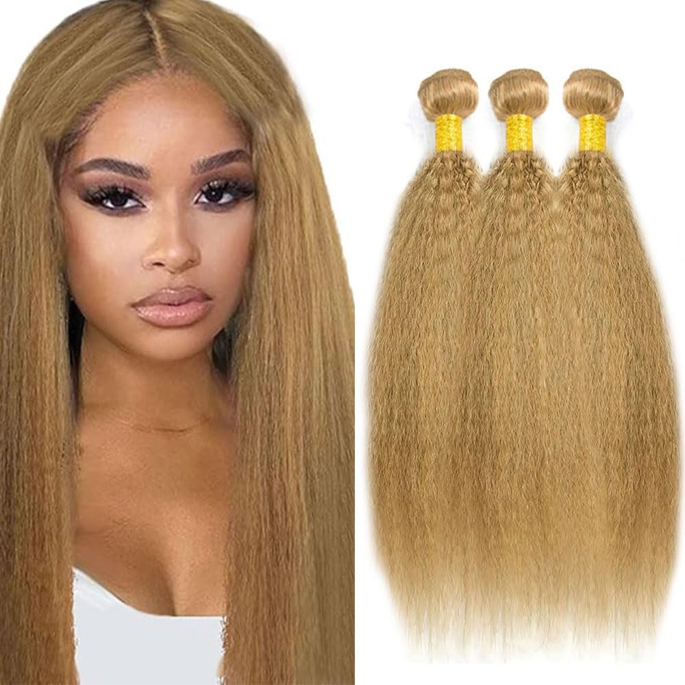 YOUNGHANN 24 26 28in Color 27 Honey Blonde Brazilian Virgin Hair Extensions YOUNGHANN 24 26 28in Color 27 Honey Blonde Brazilian Virgin Hair Extensions