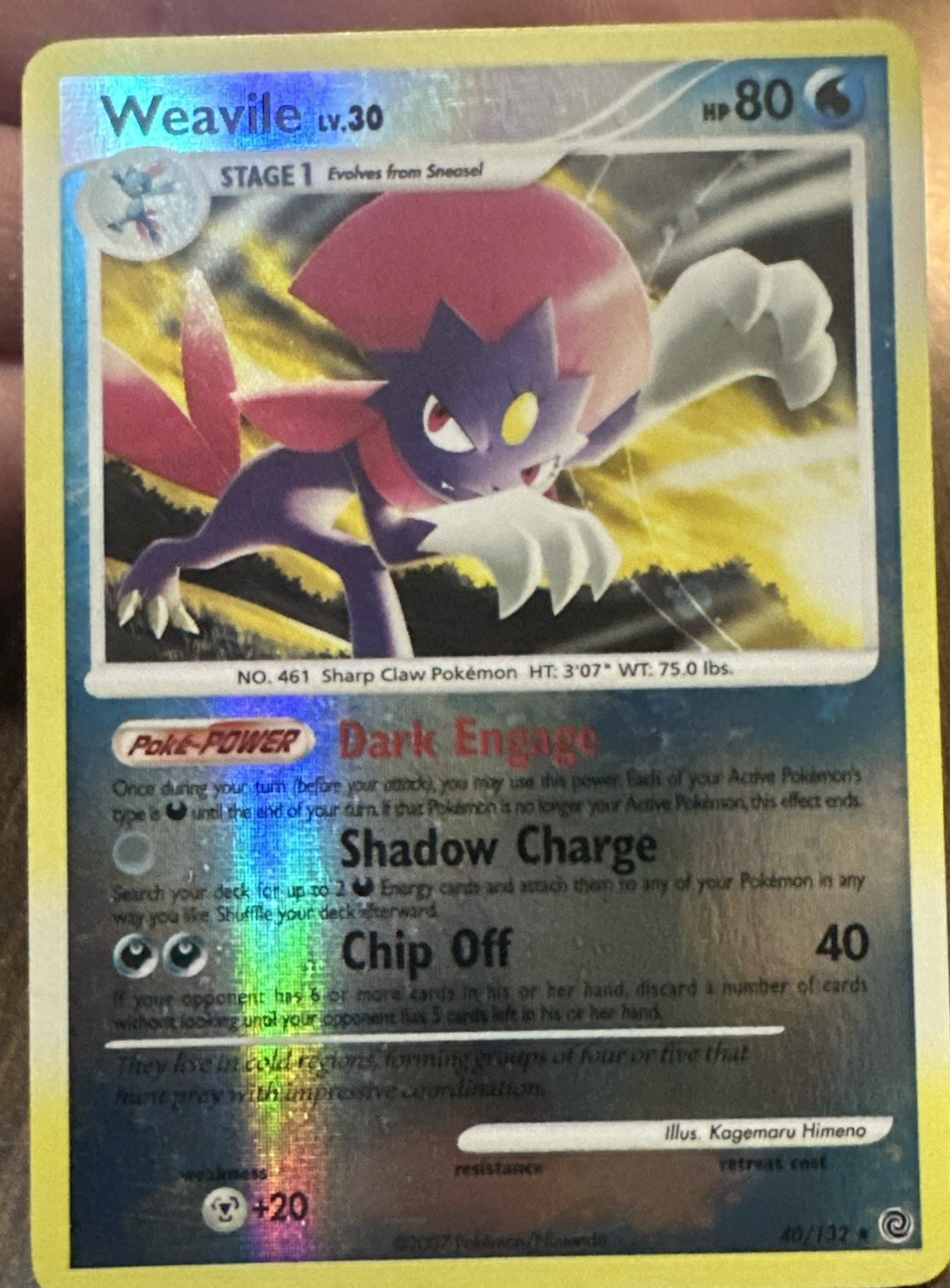 Pokémon TCG Weavile 40/132 Ultra Rare Reverse Holo NM/LP