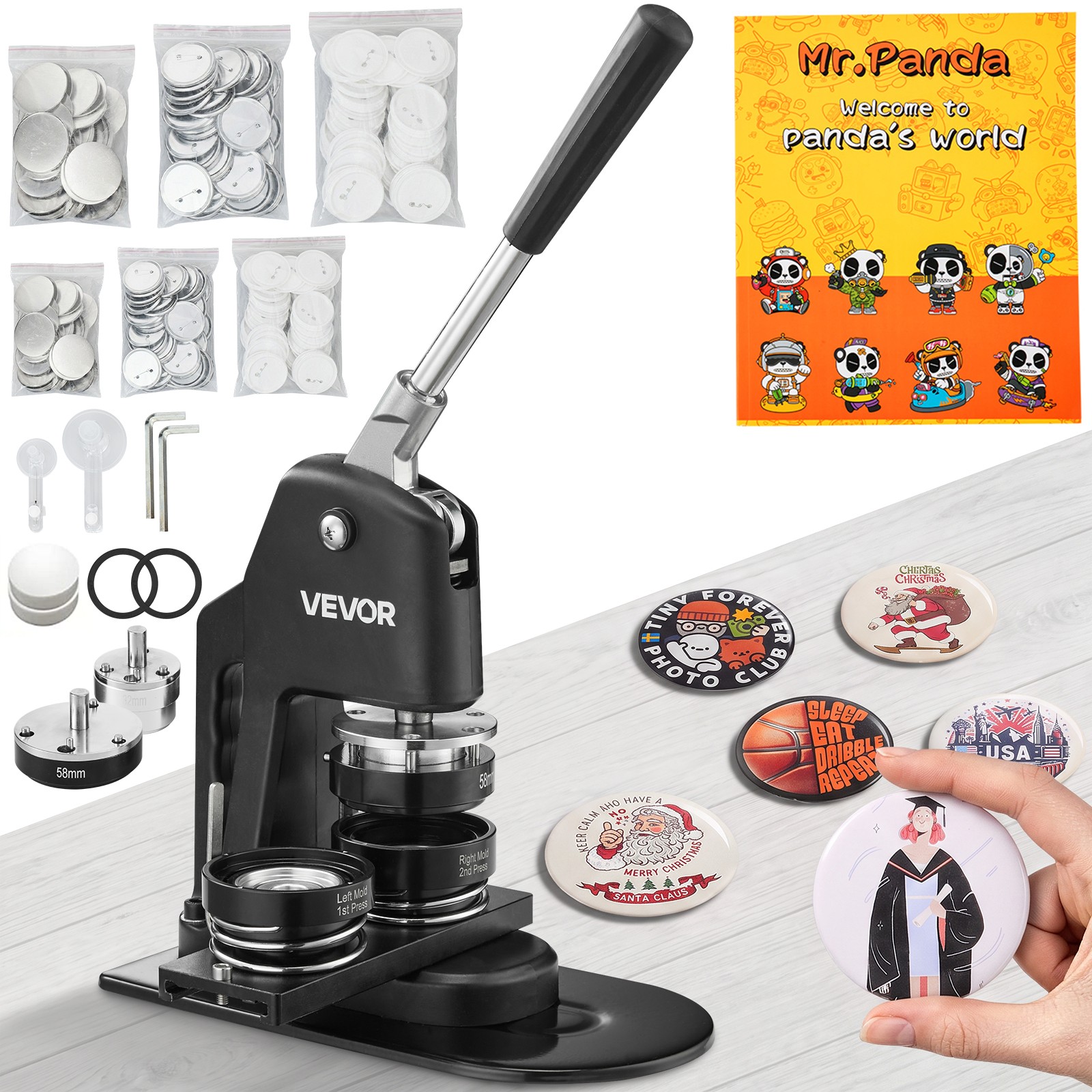 VEVOR Button Maker Machine Badge Pin Machine 1.25\