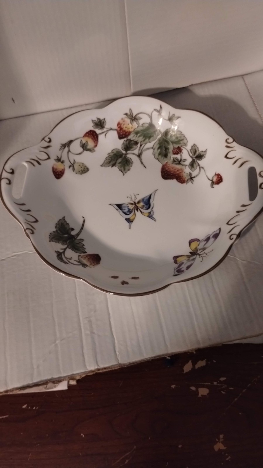 Vintage Coalport Strawberry Bon Bon Dish Vintage Coalport Strawberry Bon Bon Dish