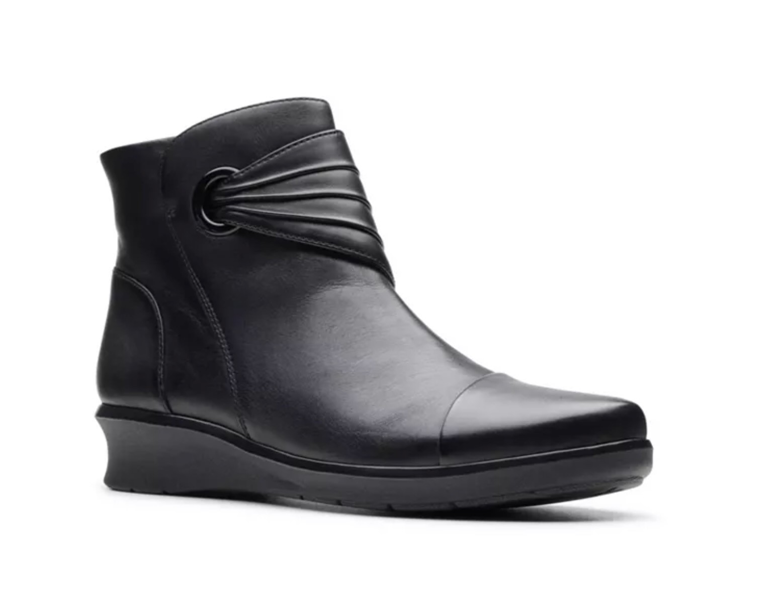 CLARKS COLLECTION Hope Twirl Black Flat Boot 12M NWOB