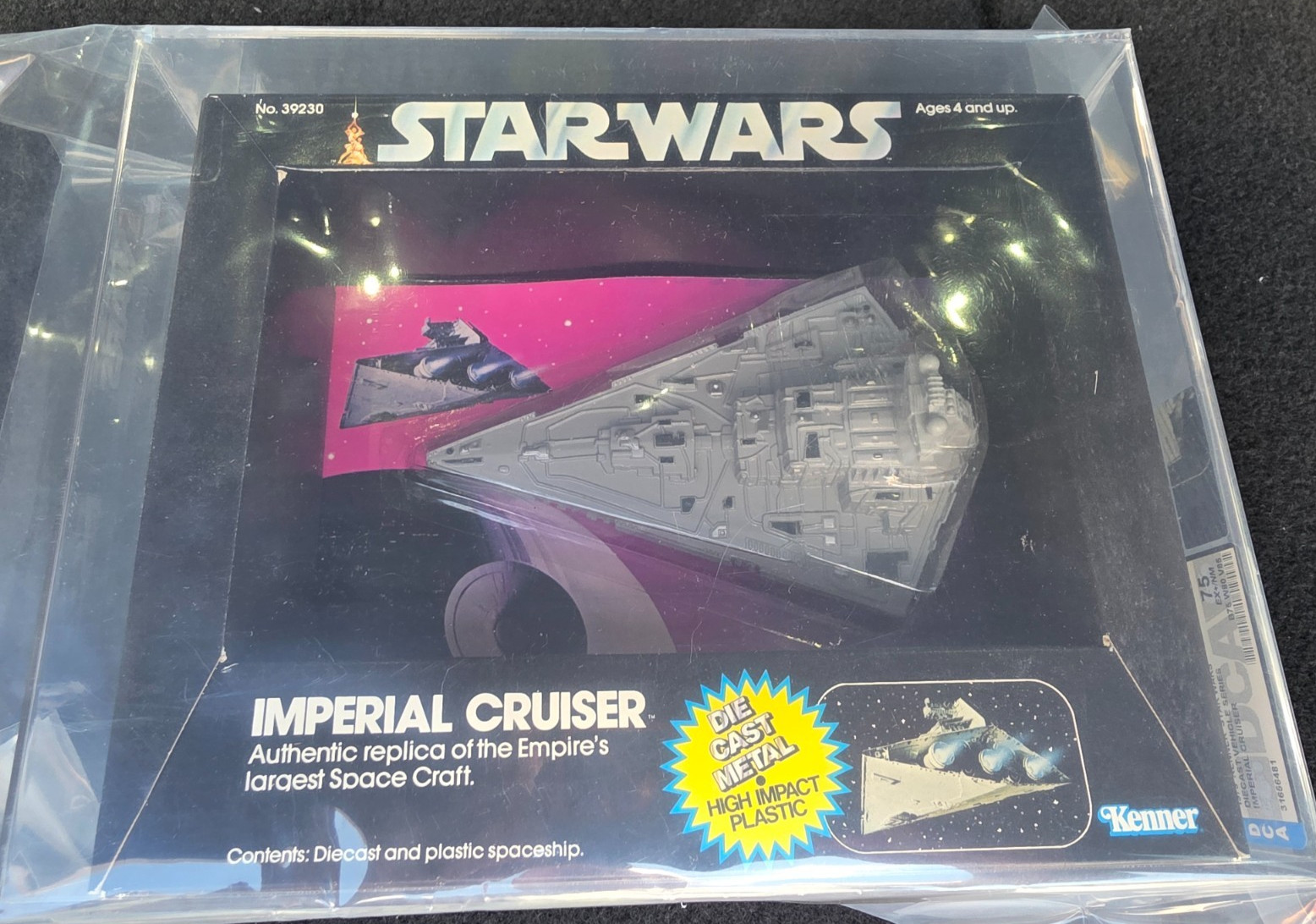 Imperial Cruiser Star Destroyer 1979 STAR WARS Die Cast Kenner AFA Graded 75