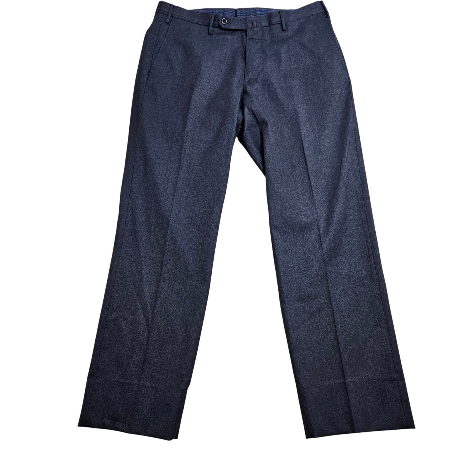 Incotex Trousers 34 Navy Blue Classic Fit Pattern B Dress Pants