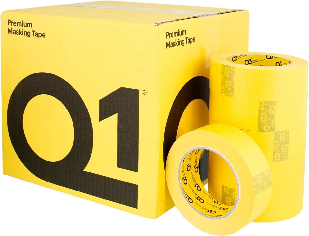 Q1 - 1-1/2 inch (36mm X 55m) Premium High Performance Yellow Masking (24/CS)