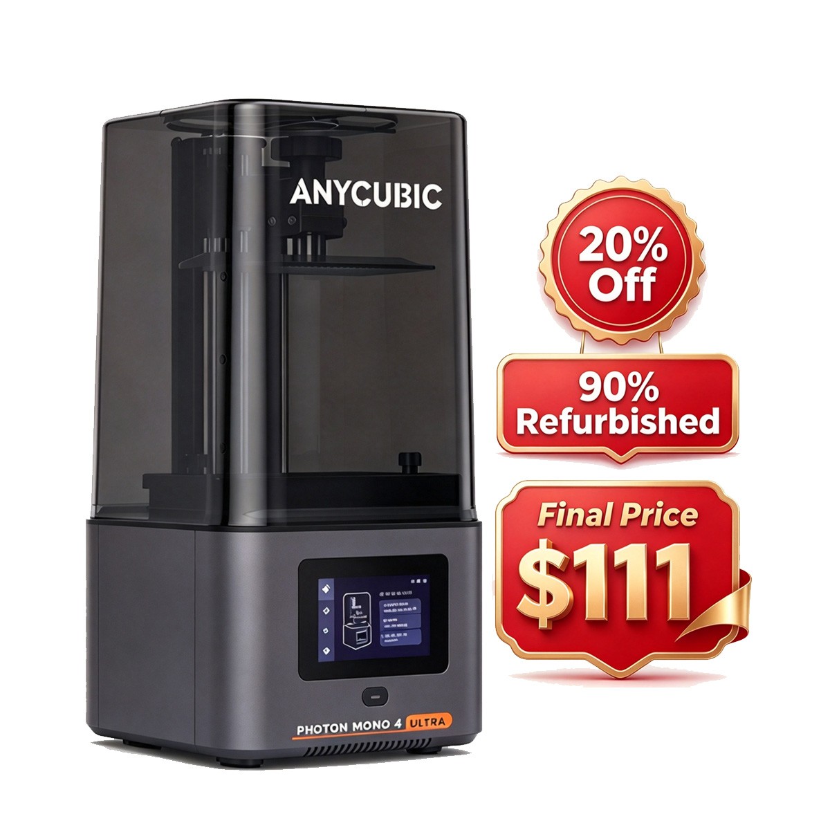 【Refurbished 90%】ANYCUBIC Photon Mono 4 Ultra LCD 3D Printer High Printing Speed