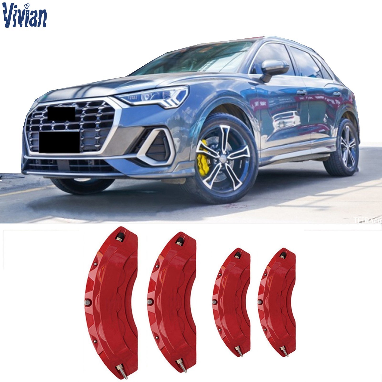 4pcs Customized Aluminum Car Brake Caliper Covers for Audi Q3 Accessories 4pcs Customized Aluminum Car Brake Caliper Covers for Audi Q3 Accessories