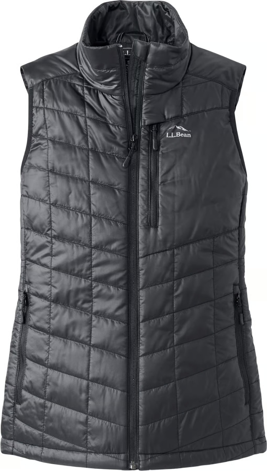 NEW, L.L Bean women\'s PrimaLoft Packaway Vest in Black Sz L #SJ2637