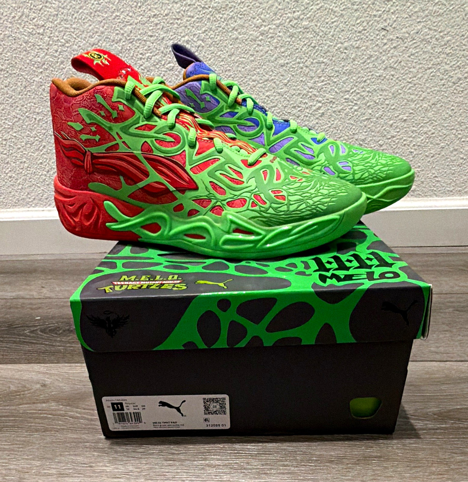 PUMA MB.03 TMNT Limited Edition Mid Top Basketball Sneakers Green 312095-01