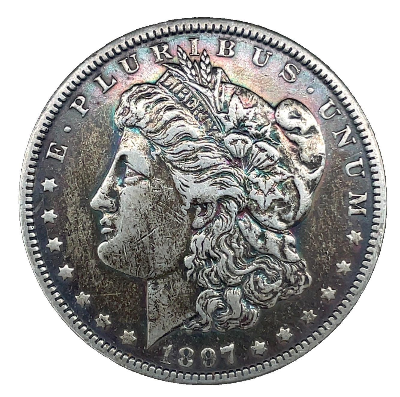 1897-O Morgan Dollar  VF/XF Toned 90% Silver $1 US Coin  # 2905