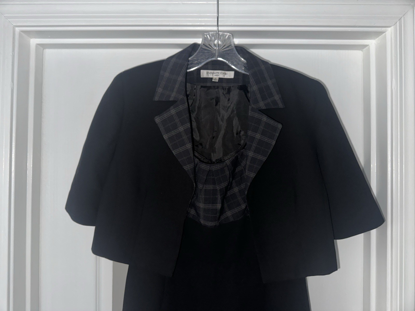 Evan Picone Black Lined Blazer Jacket  2 Piece Dress Suit Women\'s Size 4