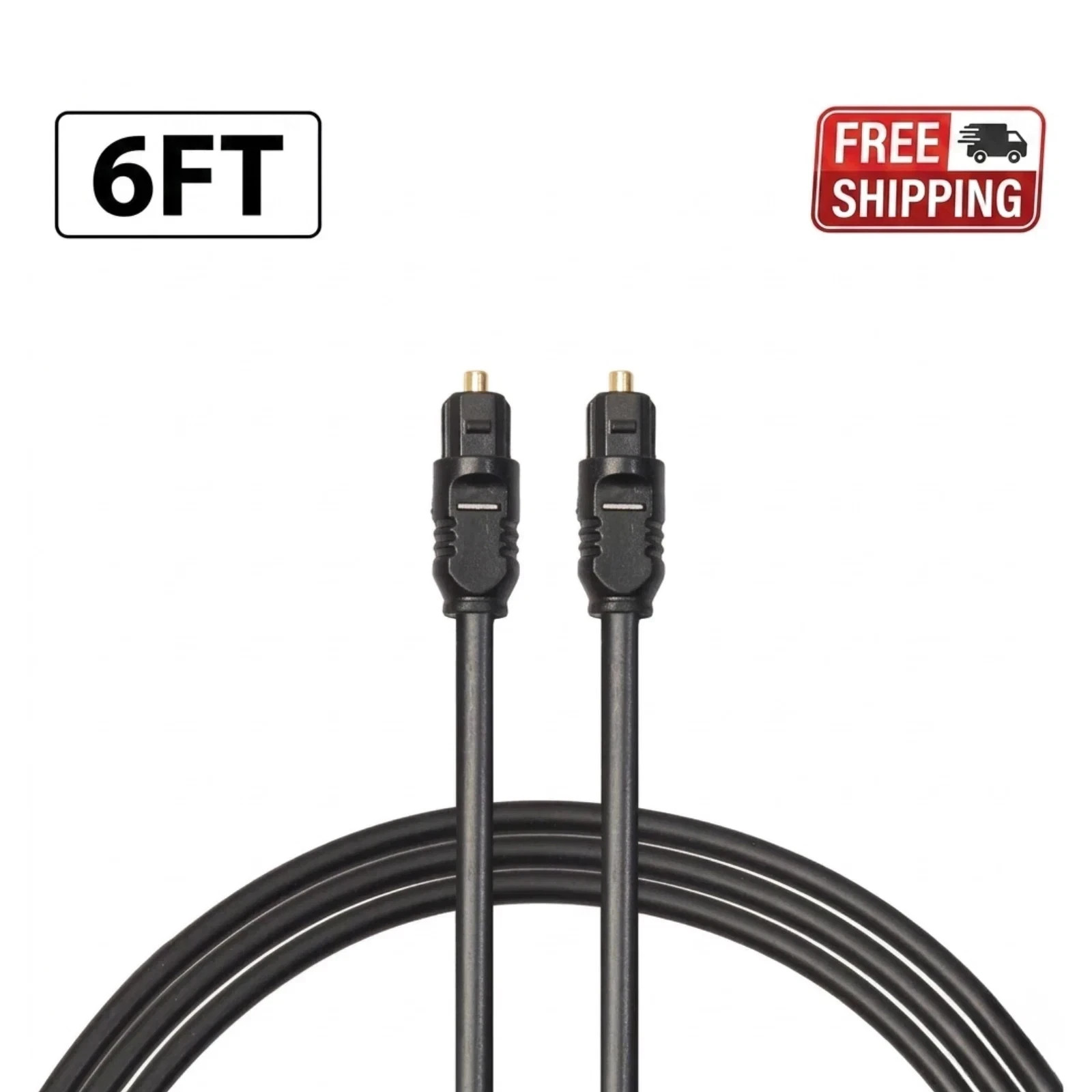 6FT Digital Optical Audio Cable Toslink Fiber Optic Cord for TV Soundbar Amp