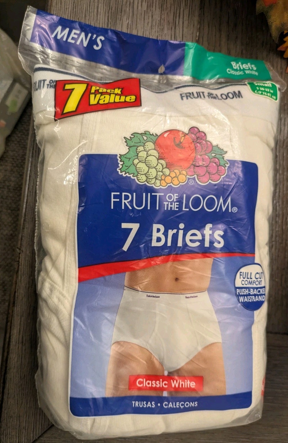 Vtg Fruit of the Loom Men’s 7-Pack Classic White Briefs Size 30-32 NIP 2009