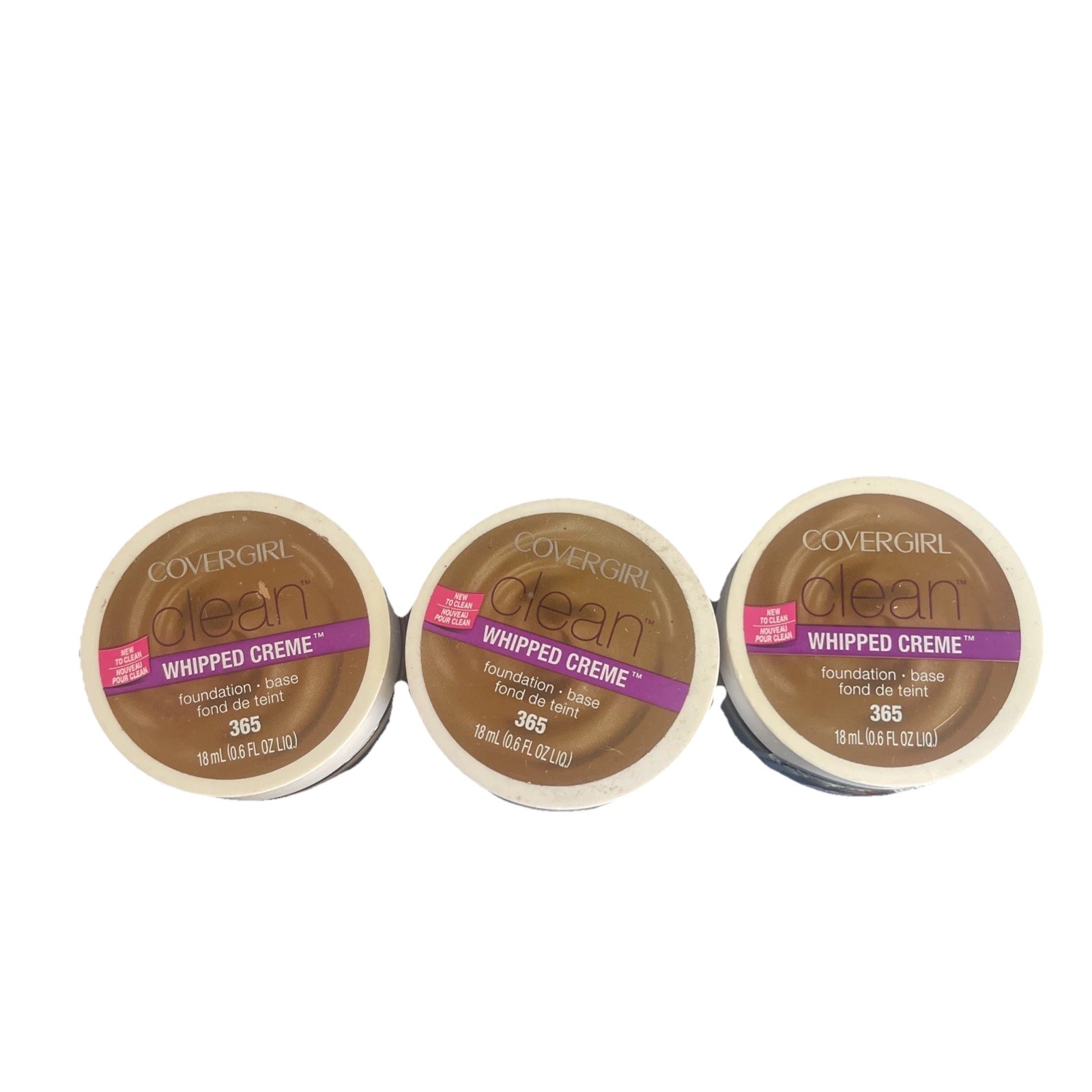 3 Covergirl Clean Whipped Crème Foundation #365 Tawny Trio New