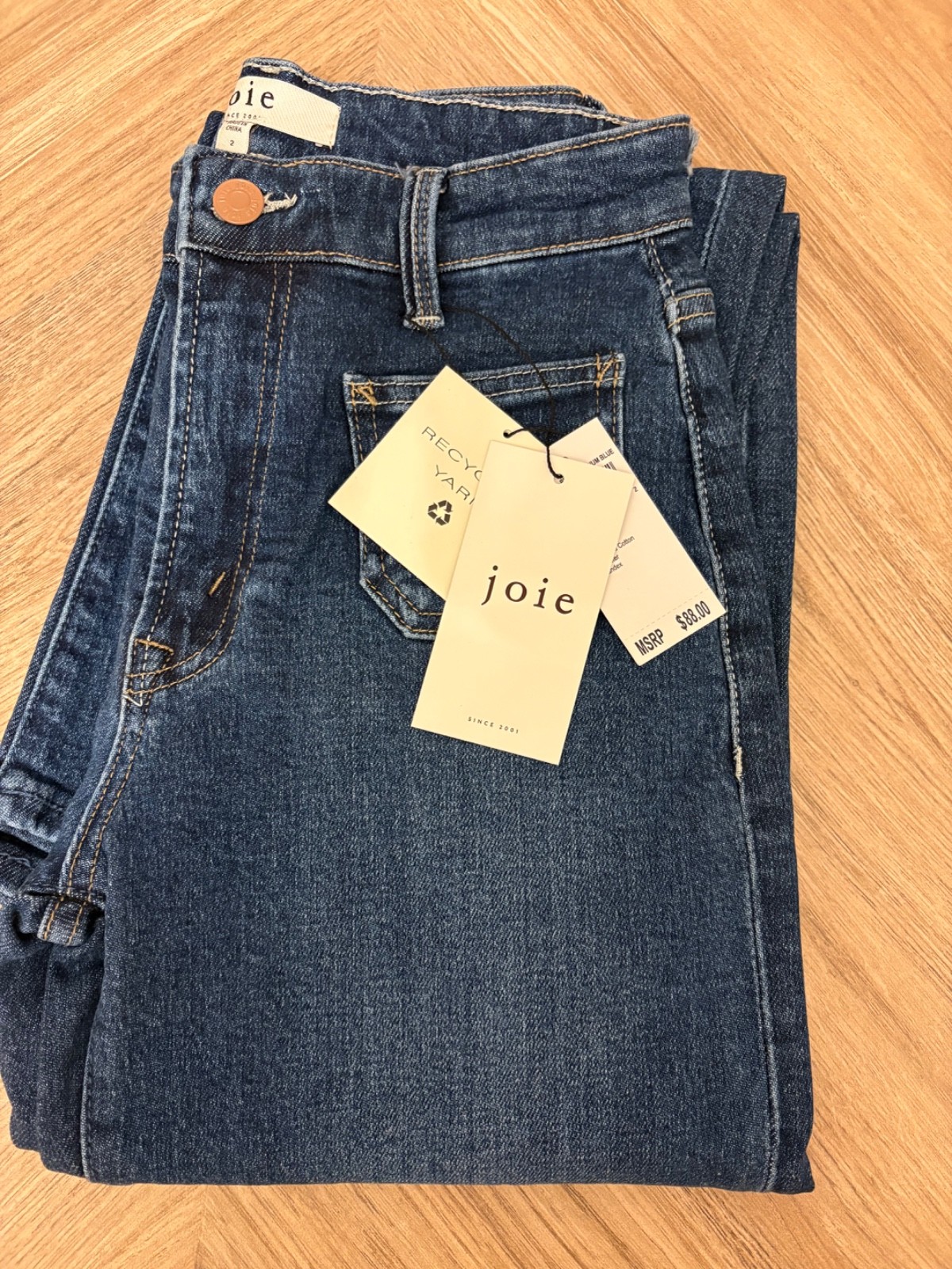  NWT Joie jeans, size 2, 97% cotton, blue, original price $88