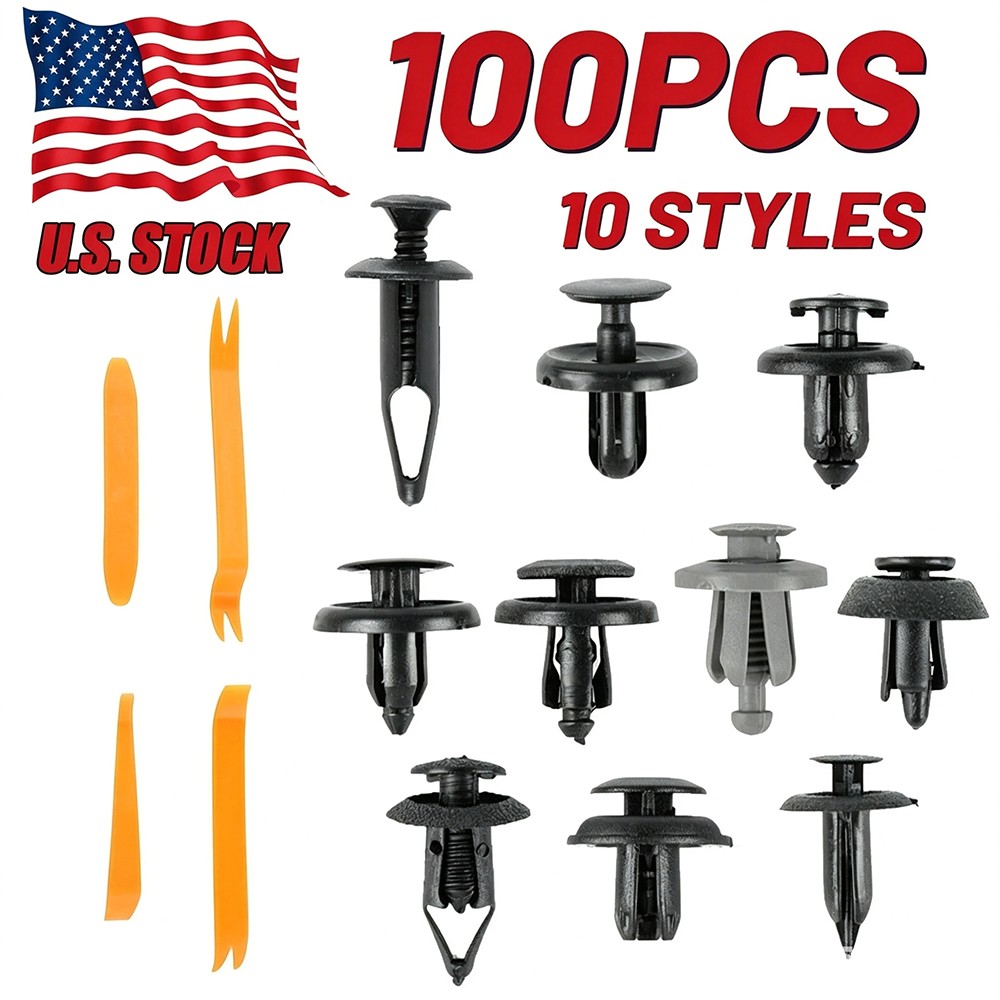 | 100Pcs | Bumper Clips Car Auto Fender 6 7 8 9 mm Trim Push Pin Rivet Fastener