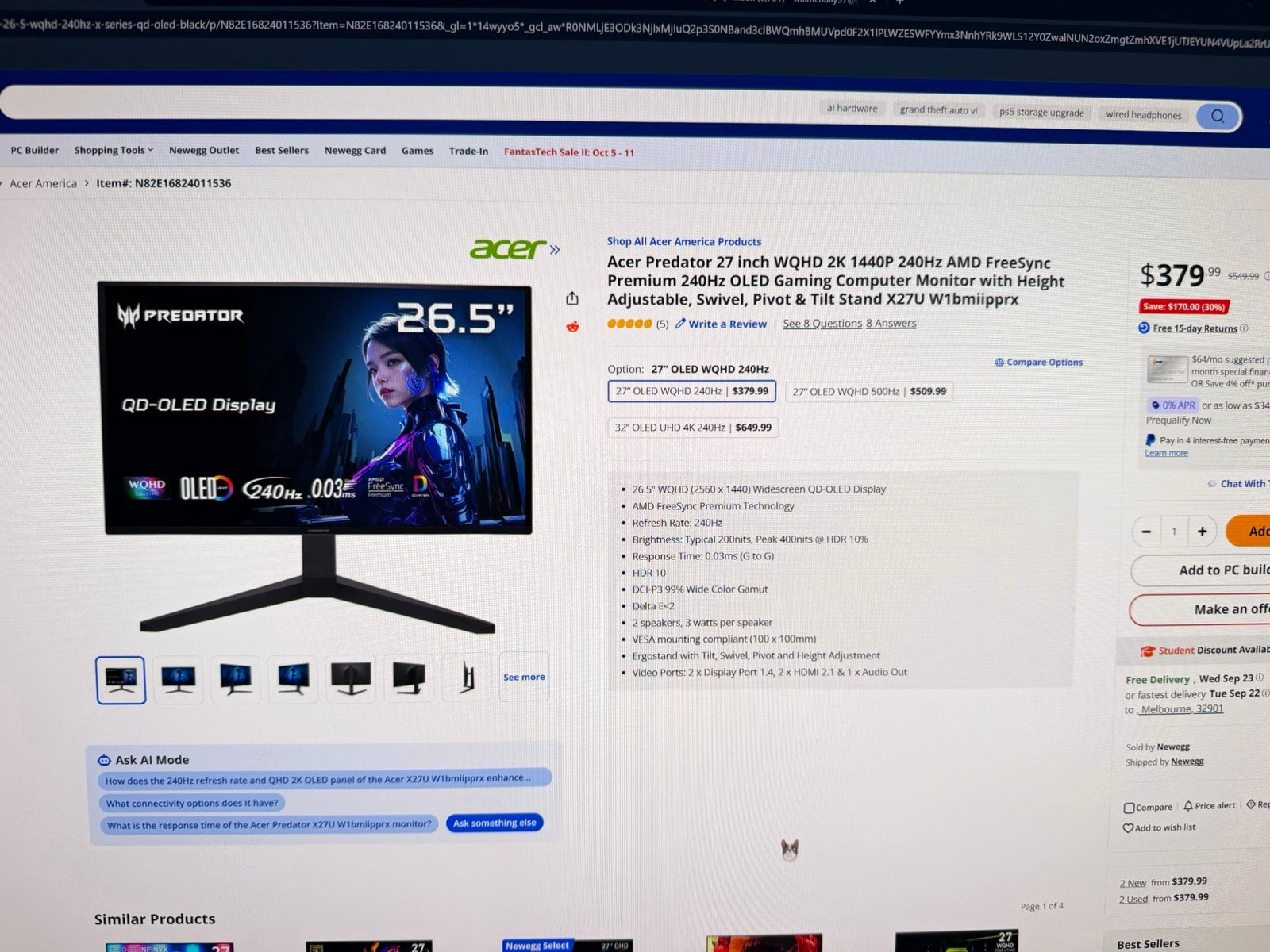 Acer Predator X27U 26.5\