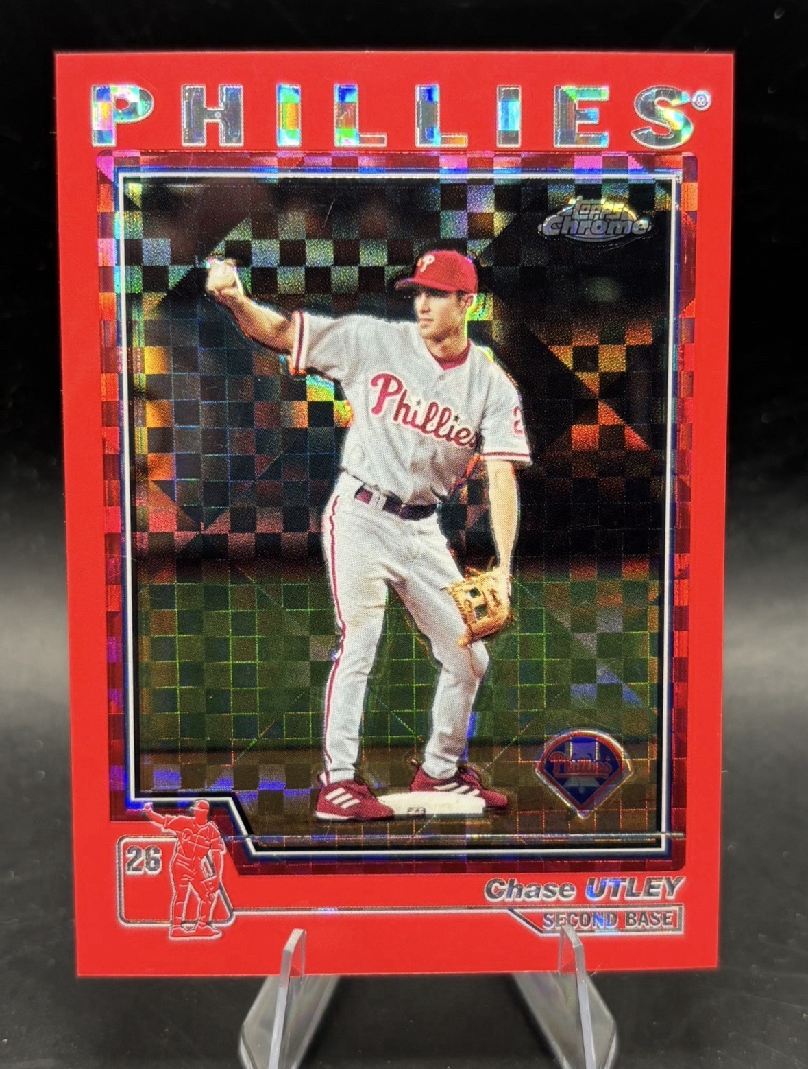 2004 Topps Chrome - Chase Utley #383 Red X-Fractor Philadelphia Phillies 2004 Topps Chrome - Chase Utley #383 Red X-Fractor Philadelphia Phillies