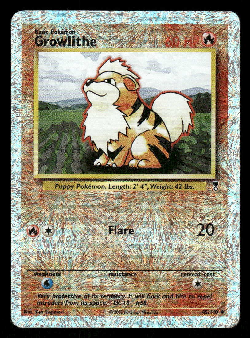 Pokemon Growlithe 45/110 Legendary Collection Reverse Holo UC NM/M Pokemon Growlithe 45/110 Legendary Collection Reverse Holo UC NM/M