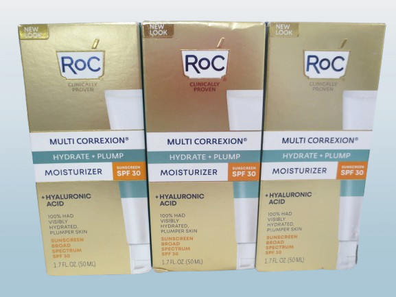 ROC MULTI CORREXION HYDRATE + PLUMP MOISTURIZER SPF 30 1.7 OZ BOX LOT OF 3