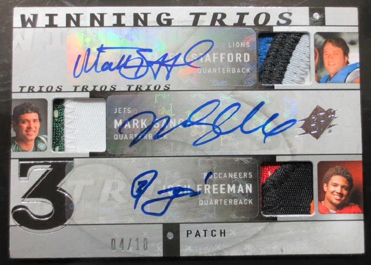 2009 UD SPX MATTHEW STAFFORD AUTOGRAPH 4 CLR WORN JERSEY PATCH /10 MVP RARE 2009 UD SPX MATTHEW STAFFORD AUTOGRAPH 4 CLR WORN JERSEY PATCH /10 MVP RARE