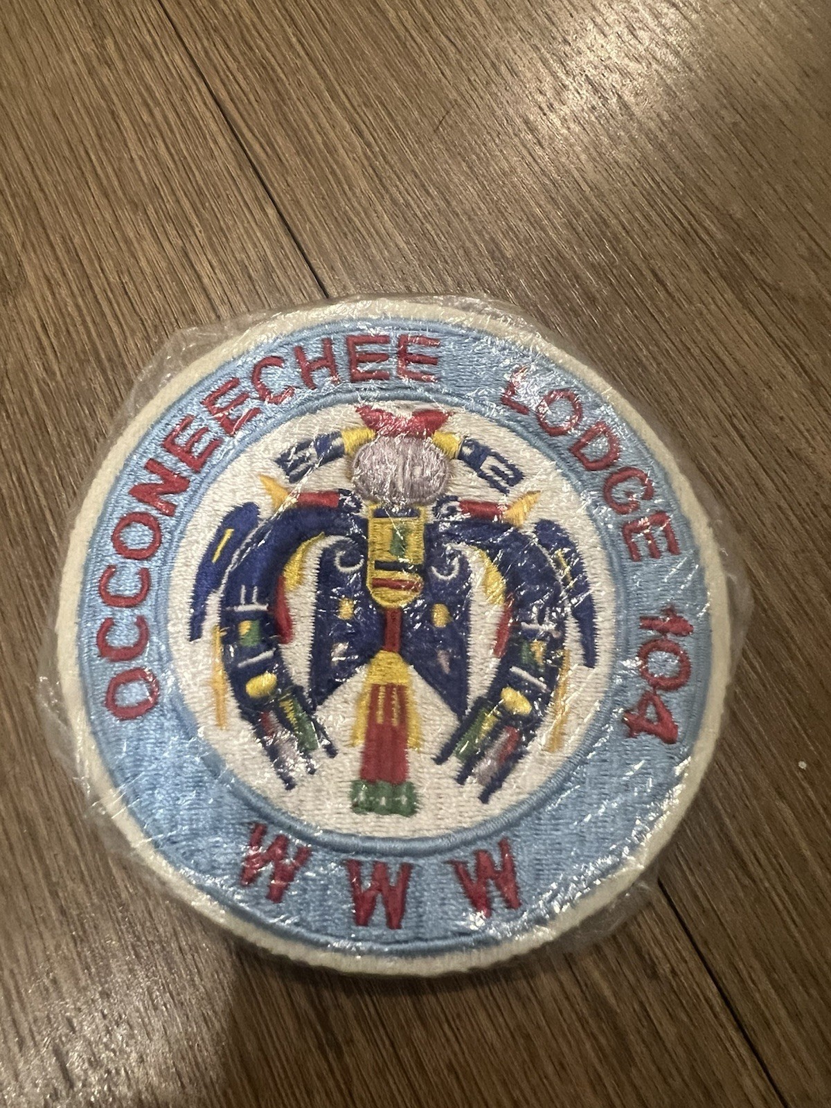 1952 Occoneechee Lodge 104 R5 OA WWW Order Arrow BSA 4” Round Patch Vintage