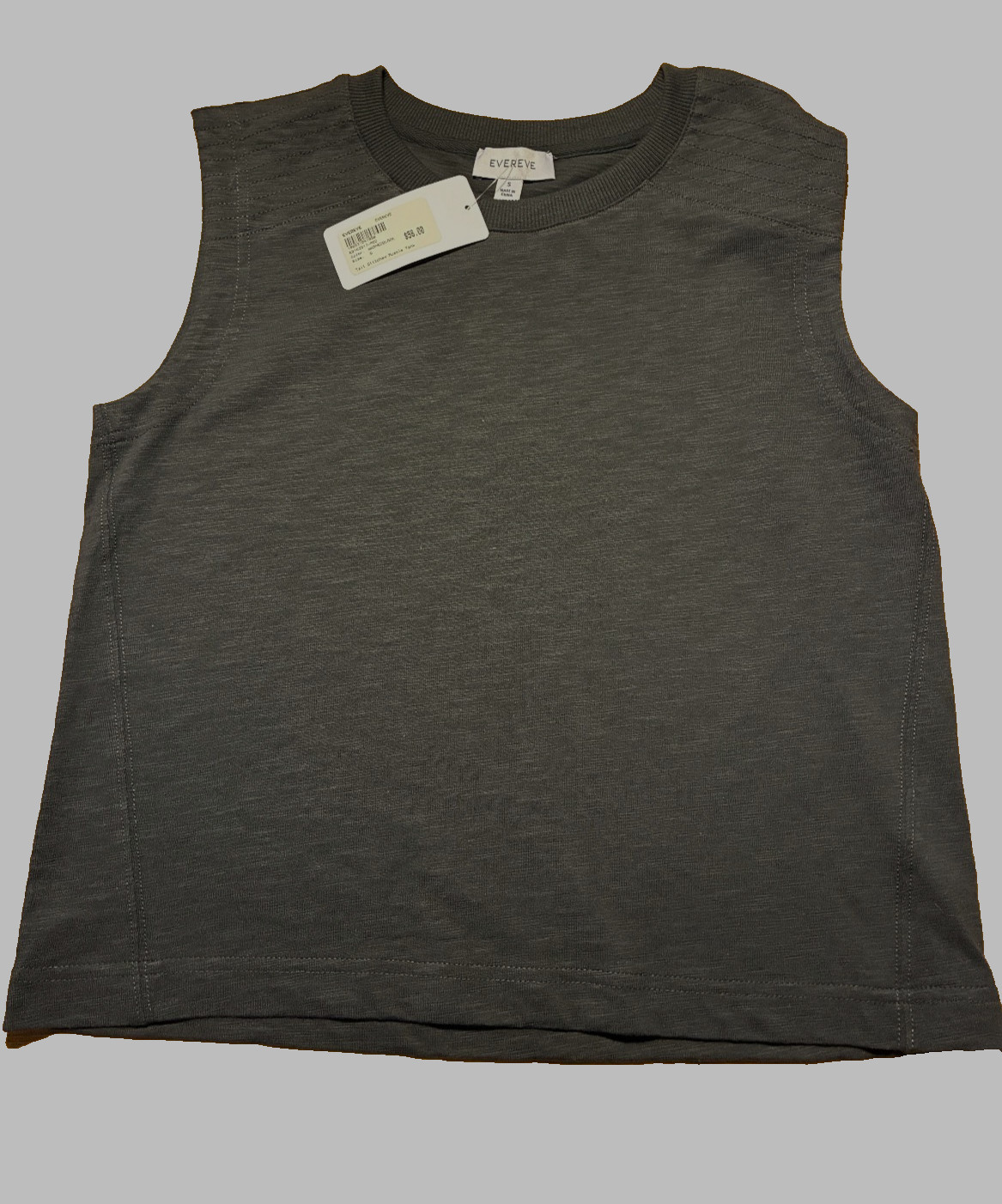 Women\'s Evereve Muscle Tank Top Washed Black Size Small NWT Women\'s Evereve Muscle Tank Top Washed Black Size Small NWT