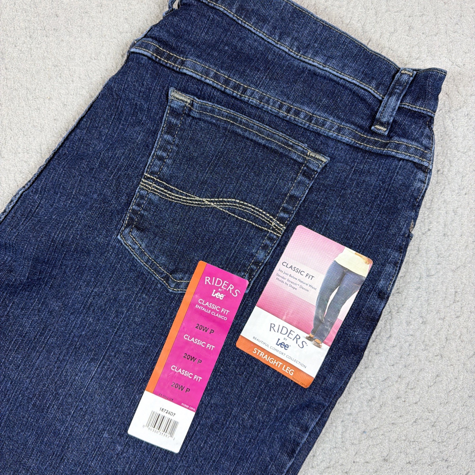 Riders By Lee Women\'s Classi Fit Denim Blue Jeans Stretch Size 20W/P NWT Riders By Lee Women\'s Classi Fit Denim Blue Jeans Stretch Size 20W/P NWT