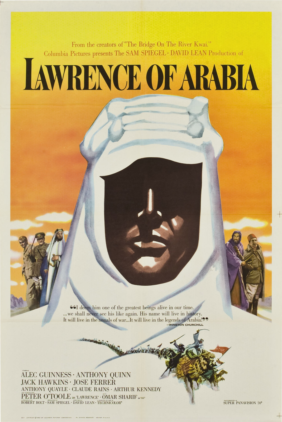 LAWRENCE OF ARABIA Movie Poster 1962 Hollywood Classic RARE